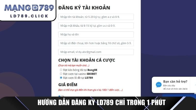 Hướng dẫn đăng ký LD789 chỉ trong 1 phút