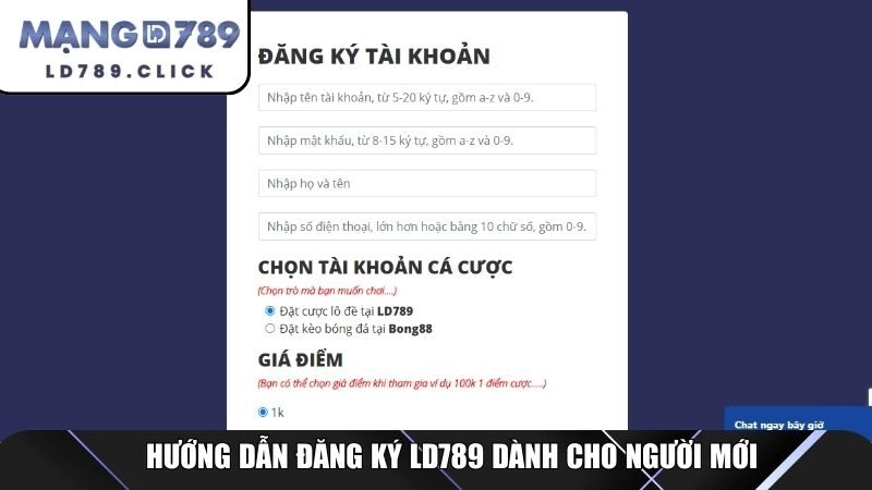 Hướng dẫn đăng ký LD789 dành cho người mới