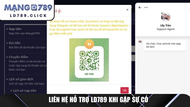 Liên hệ hỗ trợ LD789 khi gặp sự cố